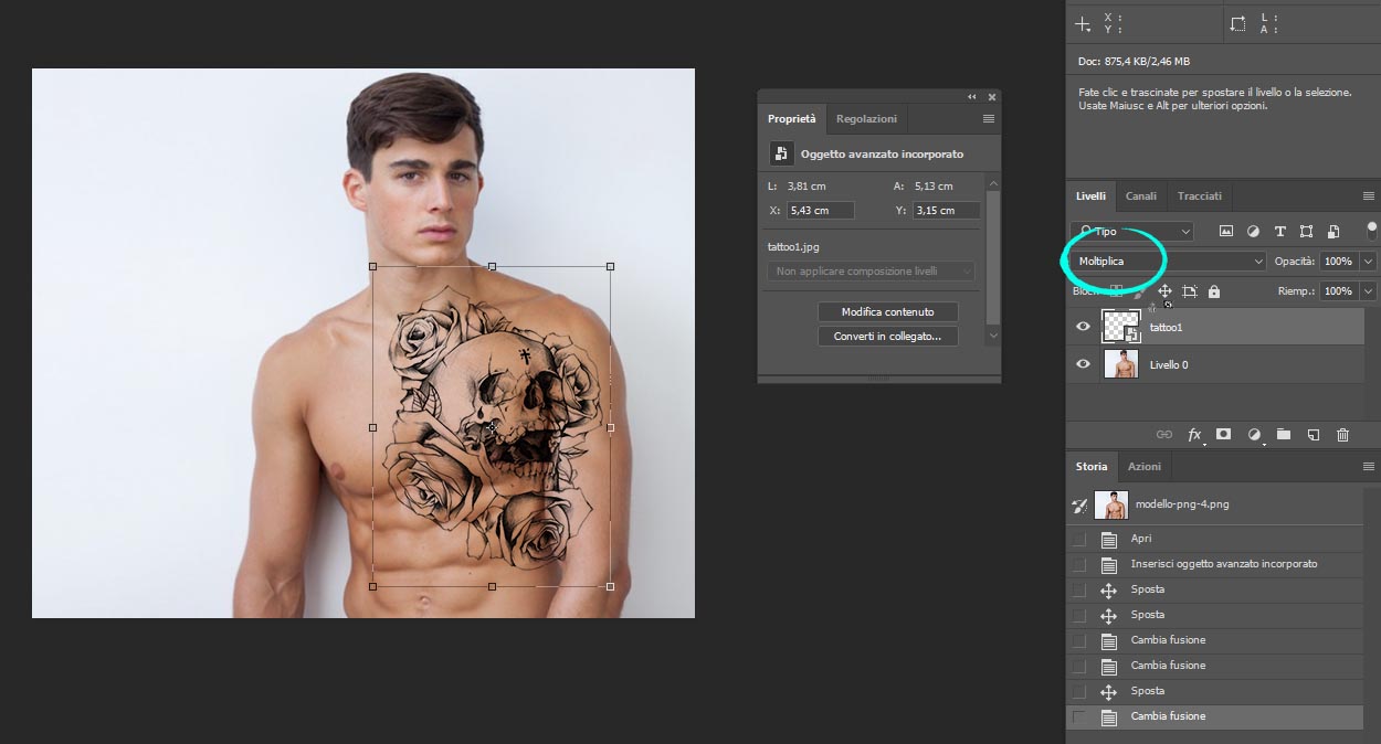 come applicare tatuaggio photoshop